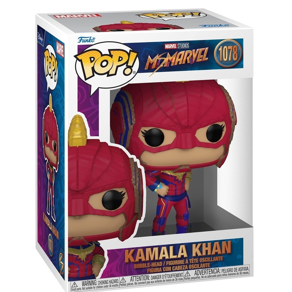 Funko Pop TV Ms Marvel Kamala Khan 1078 Marvel Studios Vinyl Figure Bobble-Head